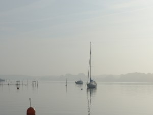 Der Nebel ist dem Herbst, nicht dem gestrigen Abend geschuldet.